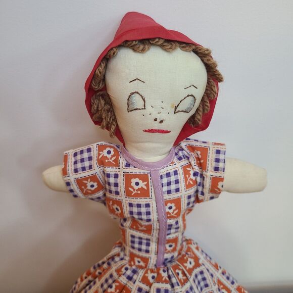 Vintage Topsy Turvy Handmade Folk Art Doll Rag Doll Two Dolls In One Primitive - Picture 6 of 10